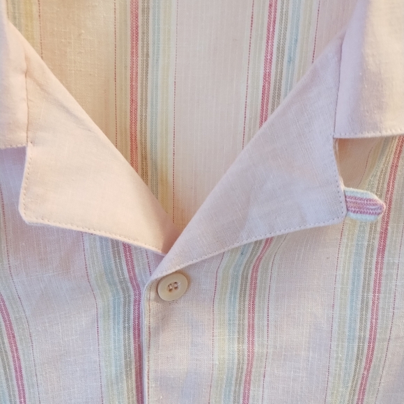MEN'S CASUAL MULTICOLOR STRIPED BUTTON DOWN SHIRT SIZE 2XL - Picture 3 of 9